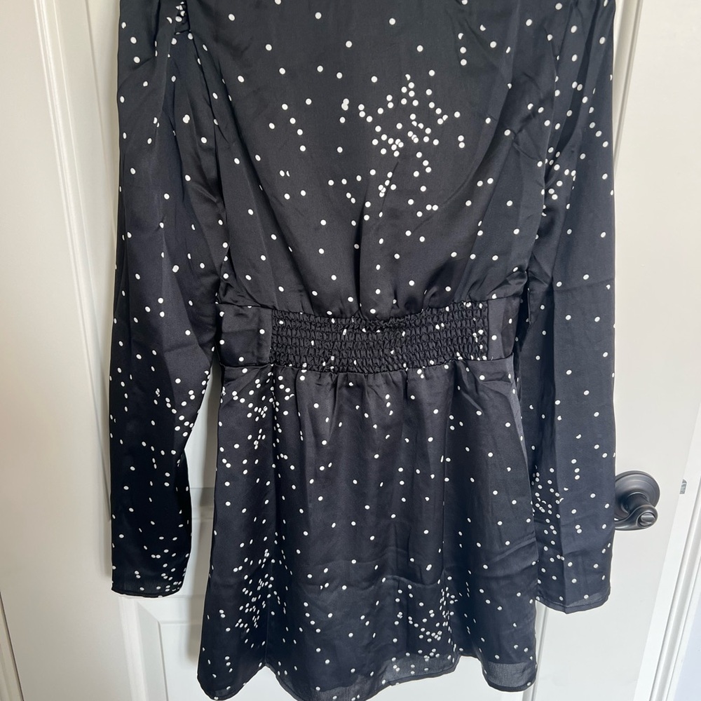 Elegant Black and White Polka Dot Dress